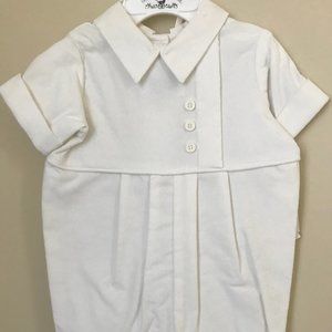 Little Things Mean a Lot Christening Baptism Coverall Buttons Design wBonnet NEW